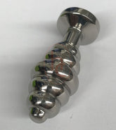 Ribbed Jewelled Medium Butt Plug Emerald Steel Sex Toys